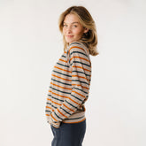 Riley Long Sleeve Stripe Tee, Navy/Rust