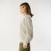 Riley Long Sleeve Stripe Tee, Ivory/Olive