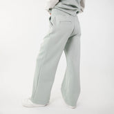 Back view of women's wide leg sweatpants with back pockets 