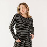 Henley, Black and White Stripe