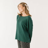 Sabrina Ribbed Pullover, Hunter Green