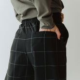 Audrey Wide Leg Pants, Black Windowpane