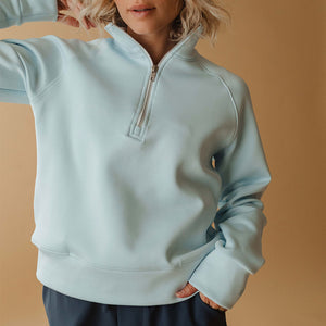 Oxford Zip-Up, Ice Blue