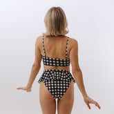 Island Time Black and White Peplum Bikini Bottoms