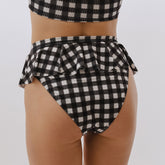 Island Time Black and White Peplum Bikini Bottoms