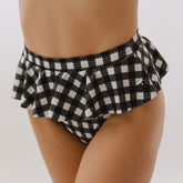 Island Time Black and White Peplum Bikini Bottoms