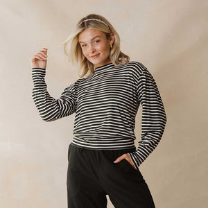 The Coco Long Sleeve, Olive Stripe