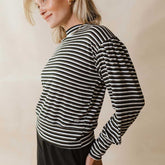 The Coco Long Sleeve, Olive Stripe