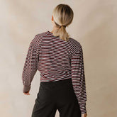 The Coco Long Sleeve, Burgundy Stripe