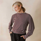 The Coco Long Sleeve, Burgundy Stripe