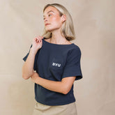 BYU Atlas Ribbed Blouse, Navy