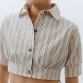 High Seas Buttoned Crop