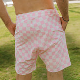 Wind and Sea Shorts, Pink Check