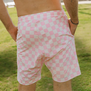 Wind and Sea Shorts, Pink Check
