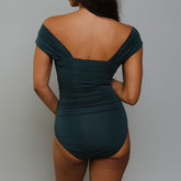 Steel Blue Off Shoulder One-Piece