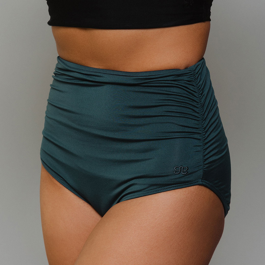 Extra high-waisted bikini bottom with print - Blue - Sz. 42-60