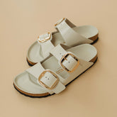 Birkenstock Arizona Big Buckle-High Shine Ecru