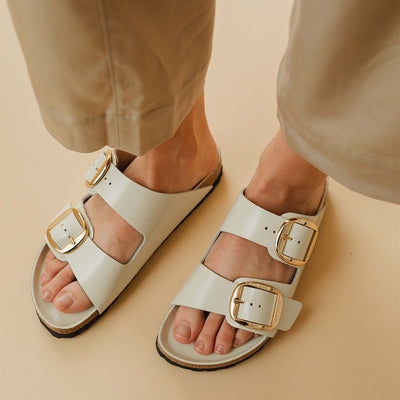 Birkenstock Arizona Big Buckle-High Shine Ecru