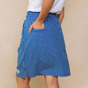 BYU Away Skirt, Blue Gingham