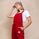 Utah Audrey Trouser Overalls, Crimson Check