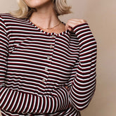 Henley, Burgundy Stripe