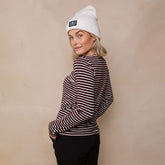 Henley, Burgundy Stripe