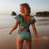 Turquoise Rica Cape Swim Crop