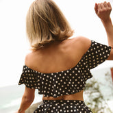 Wave Crop, Black Polka Dot