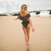 Wave Crop, Black Polka Dot