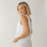 White Eyelet Tank