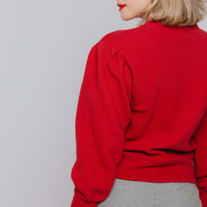 Utah Atlas Ribbed Sweater, Crimson