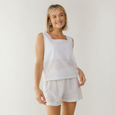 White Eyelet Tank