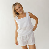 White Eyelet Tank