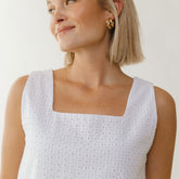 White Eyelet Tank