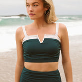 Nautical V Crop, Steel Blue