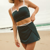 Steel Blue Piped Swim Skirt