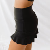 Black High-Waisted Swim Skirt