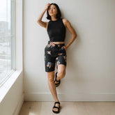 Rose Black Bermuda Shorts