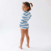 Mini Rash Guard and Shorts Set, Horizon Blue