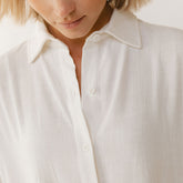 Long Tunic Button Down, White