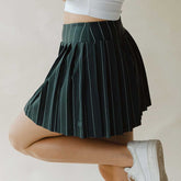 Tie Breaker Tennis Skirt, Navy Pinstripe