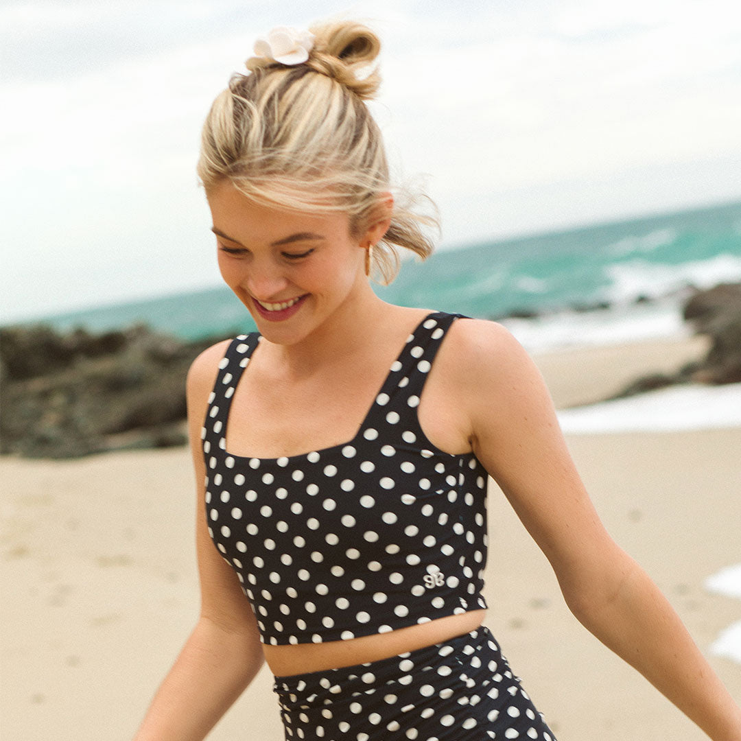 Black Polka Dot Olivia Swim Crop Albion