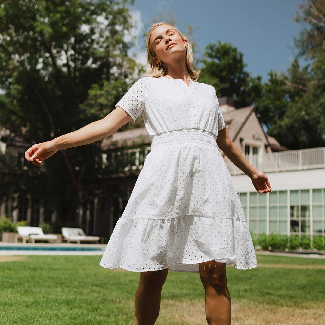 Women's Tea Party Dress in White Size XL | Albion Fit Women's Tea Party Dress in White Size XL | Albion Fit