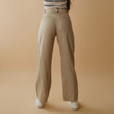 Pleated Trouser, Brown Cotton