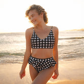 Island Time Black and White Peplum Bikini Bottoms