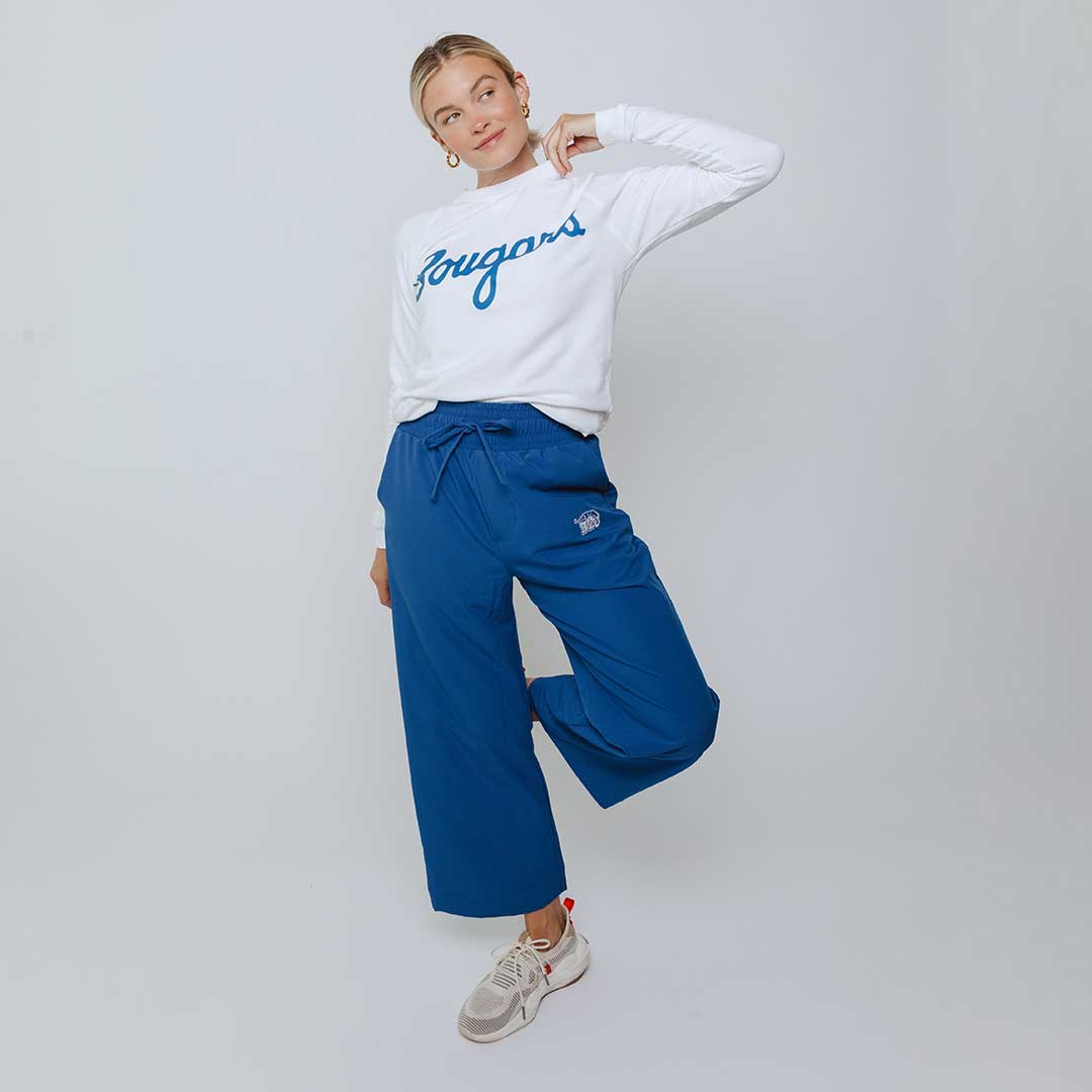 Charmed by Camille | Blue pants outfit, Wide leg pants outfit, Royal blue  pants outfit
