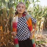 Boss Tee, Black and White Check