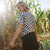 Boss Tee, Black and White Check