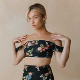 Rose Black Bella Crop Top