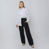 Audrey Trouser, Navy Pinstripe